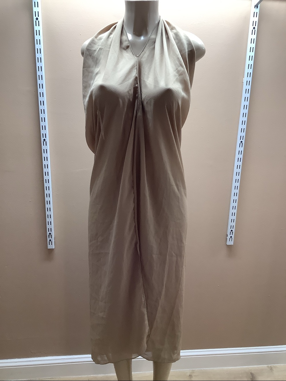Zuliana Size Large Cream Sheer Cover Up Dress. Made in USA. New